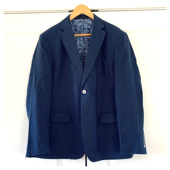 Ralph Lauren Blazer 100% Linen Navy Blue Jacket Summer Sports Coat Size 40 S - Picture 7 of 7